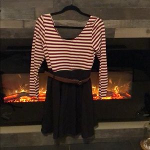 Low back belted dress